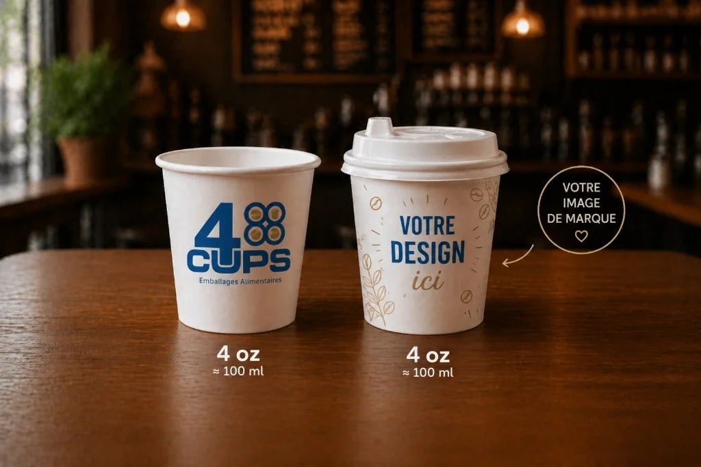 Gobelet 4oz avec dimensions
