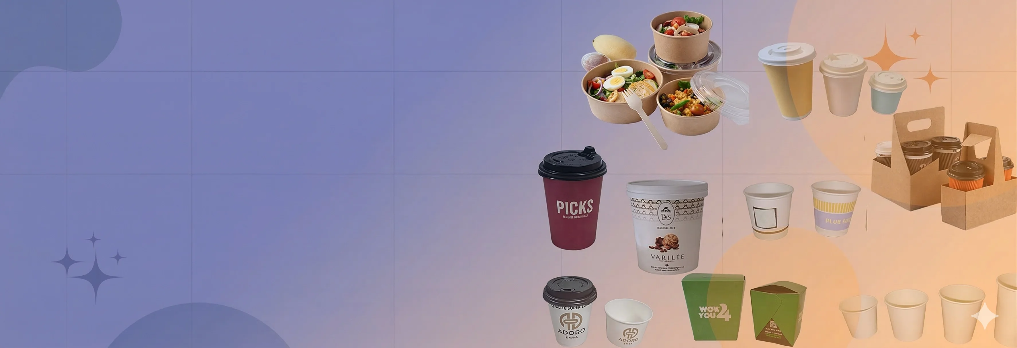 Nouvelle collection d'emballages alimentaires 4cups