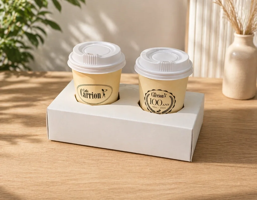 Porte-gobelet carton 2 tasses